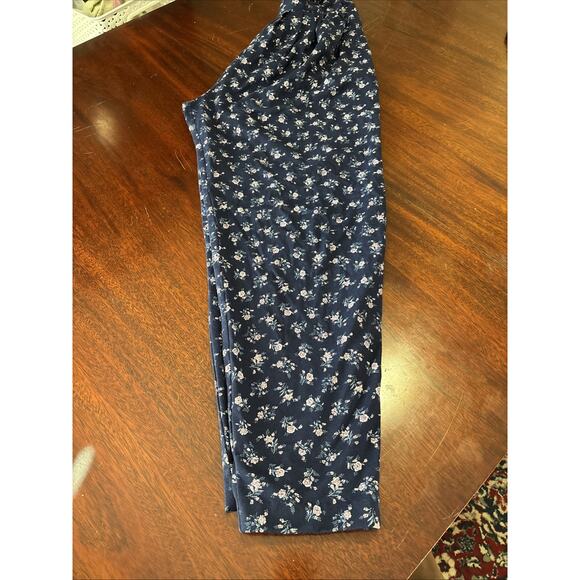 VTG Byer USA Crop Top Pleated Twill Pants Suit Size L Ditsy Floral Cottage 2 PC - Picture 10 of 11